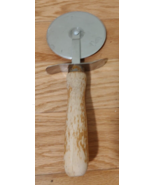 Vintage Pizza Cutter Wheel Metal with Wood Handle L 10&quot; Wheel 4 - £5.50 GBP