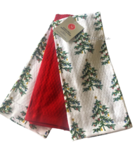 Martha Stewart Christmas Tree Dish Towels Set of 3 Holiday Winter Cotton - £25.75 GBP