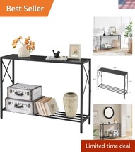 41.8”L Industrial Console Table - Narrow 2-Tier Entryway Table in Black - $89.99