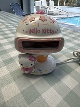 Hello Kitty Ice Cream Cone Clock Radio Alarm Clock 6&quot; White Pink Tested - $26.71