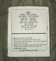 US Army M-65 Field Jacket LINER size SMALL, generic USA - $25.00