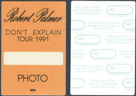 Robert Palmer OTTO Cloth Photo Pass for the 1991 Don&#39;t Explain Tour. - £5.43 GBP