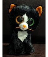 TY BEANIE BOOS  FRIGHTS the 6&quot; CAT  Orange Ears/Tail Orange Green Eyes - $24.99