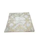 Oscar De La Renta Silk Scarf White Gold Geometric 30 Inch - $22.50