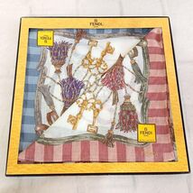 Fendi Large Silk Cotton Handkerchief Scarf New Unused Boxed Set of 2 - $115.00