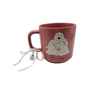 Halloween Mug Ghosts Pink Boo Crew Ghost Charm 18 oz NEW - $18.13