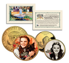 Wizard Of Oz Judy Garland Kansas Quarter &amp; Jfk Half Dollar 2-Coin Set Licensed - £9.56 GBP