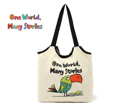 H1822  woodpecker white tote bag canvas  Cotton Fabric   shopping bags - £28.16 GBP