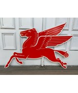 DOUBLE SIDED Mobil Gas Flying Red Horse Pegasus Metal Heavy Steel Sign X... - £391.81 GBP