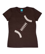 SportSeams Womens XL and 2XL Soft Brown Football Graphic T-Shirt Round Neck - $11.89