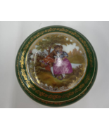 Limoges Trinket box 22k Round Courting Couple Green Dresser Vanity - €17,89 EUR
