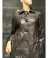 Ellen Tracy A-Line Leather Jacket Sz PS Black - $125.14