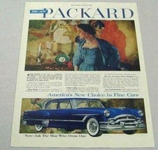 1953 Print Ad New &#39;53 Packard 4-Door Cars Pretty Lady in Elegant Evening Gown - $17.90