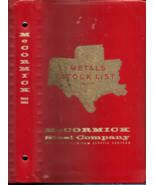 1962-64 McCormick Steel Co. Metal Stock List Soft Binder-274 pages - $746.34 MXN