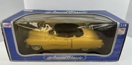 1953 Cadillac Eldorado Convertible Yellow Black Top Up Anson 1:18 Diecast - £69.69 GBP