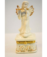 Angel With Flude Trinket Box  Porcelain Formalities Collection  Baum Bro... - £13.05 GBP