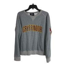 Harry Potter Womens Sweat Shirt Adult Size Medium Gryffindor Gray Patch ... - £15.14 GBP