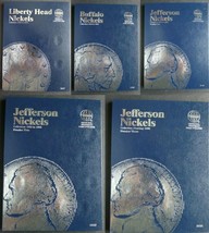 Set of 5 Whitman Buffalo Jefferson Nickel Coin Folders Number 1-4 1883-1996 Book - $33.95