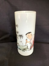 Antigüedad Chino Porcelana Cepillo Olla. Firmado en Azul Fondo - $137.23