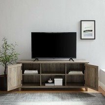 TV Stand Farmhouse Two-Door Grey TV Media Console Cabinet Entertainment ... - $464.33