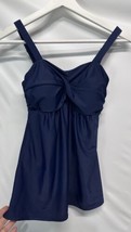 Tankini Top Blue Swim Top Blouson Adj Straps S - $18.78