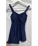 Tankini Top Blue Swim Top Blouson Adj Straps S - $25.76 CAD