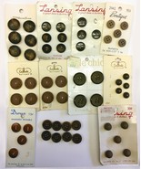 Mixed Lot 55 Vintage Brown Plastic Buttons Some on Cards Some are Not Ja... - £11.98 GBP