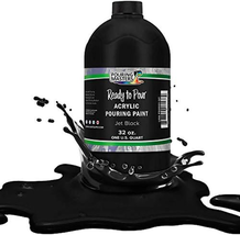 Jet Black Acrylic Ready to Pour Pouring Paint - Premium 32-Ounc - £47.97 GBP