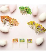 Lot Of 144 Happy Easter Multicolor Paper Cake Cupcake Topper Flags Decor... - $213.25 MXN