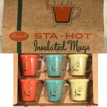 Burrite Vintage Doppia Parete Isolato Mug 6 Set Originale Scatola N. Made IN USA - £40.49 GBP