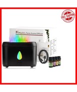 Stylish Ultrasonic Flame Diffuser for Essential Oils - 10 Hours of Aroma... - $573.57 MXN