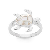 Sterling Silver Turtle Ring - White MOP - £49.78 GBP