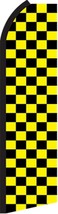 Checkered Black and Yellow Swooper Flutter Flag (2.5ft x 11.5ft) - £18.40 GBP