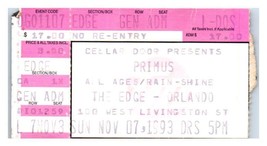 Primus Concert Ticket Stub Novembre 7 1993 Orlando Florida - $41.51