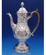 Irish Dublin 1775 Sterling Silver Coffee Pot Swans Birds Swags (#8390) - $108,196.56 MXN