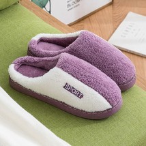 Winter Warm Slippers Women Men Soft Sole Non-slip Plush Cotton Shoes Memory Foam - £19.30 GBP