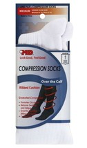 MD USA Ribbed Cotton Compression Socks with Cushion Soles, White, Medium - $15.52