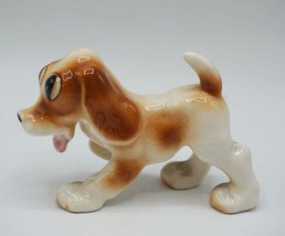 Chien Porcelaine Figurine Orange Blanc Fabriqué au Japon - $41.39