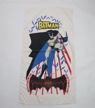 Vintage 90s DC Comics Batman Batwave Spell Out Terry Cloth Beach Towel W... - $39.55