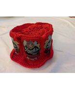 Vintage 1970&#39;s Crochet Beer Can Fedora Type Hat Stroh&#39;s Bohemian Red - €39,96 EUR