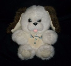 8&quot; VINTAGE FAIRVIEW WHITE &amp; BROWN BABY PUPPY DOG PUP STUFFED ANIMAL PLUS... - £16.70 GBP