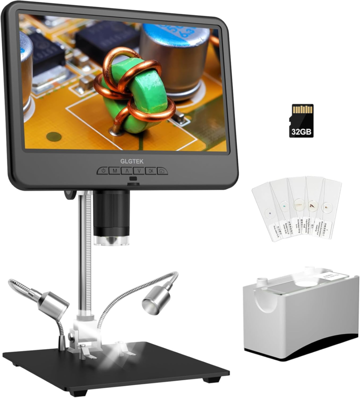 GLG210 10.1&#39;&#39; IPS Digital Microscope for Adults, Coin Microscope for Err... - $134.08