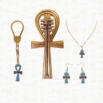 Rare Antique Ancient Egyptian Key Of Life  5 Pcs Blue Authenticity Certificate - £164.71 GBP