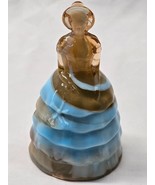 Vintage SUMMIT ART GLASS 5&quot; MELANIE SOUTHERN BELLE - Blue Over Peach Sla... - $21.76