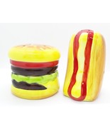 DEI  Brand Ceramic Hamburger &amp; Hot Dog Salt &amp; Pepper Shakers - £7.81 GBP