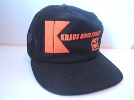 Kraus Wholesale Bird Textured Print Hat VTG Black Snapback Trucker Cap Made USA - £12.17 GBP