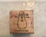 Stampin Up 1997 Vintage Snowman with Scarf Rubber Stamp - $8.77