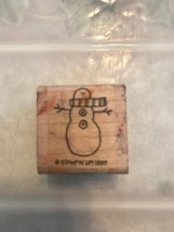 Stampin Up 1997 Vintage Snowman with Scarf Rubber Stamp - $8.77