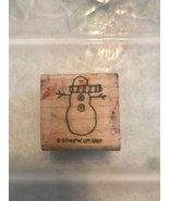 Stampin Up 1997 Vintage Snowman with Scarf Rubber Stamp - £6.89 GBP