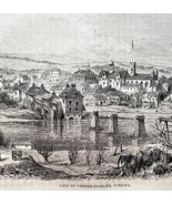 Fredericksburg Virginia Civil War Woodcut Print 1866 Victorian Military ... - $748.98 MXN